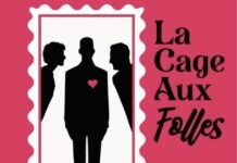 a stamp with the words la cage aux folles on it